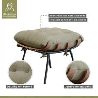 Poltrona E Puff M06 Estrutura Em Ferro Mais Decor Preto/bege - 7