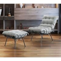 Poltrona E Puff M07 Estrutura Em Ferro Mais Decor Preto/cinza - 1