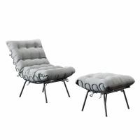 Poltrona E Puff M07 Estrutura Em Ferro Mais Decor Preto/cinza - 3