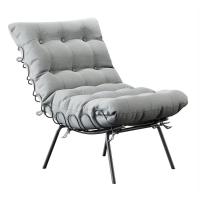 Poltrona E Puff M07 Estrutura Em Ferro Mais Decor Preto/cinza