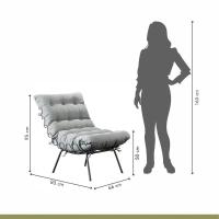 Poltrona E Puff M07 Estrutura Em Ferro Mais Decor Preto/cinza - 5