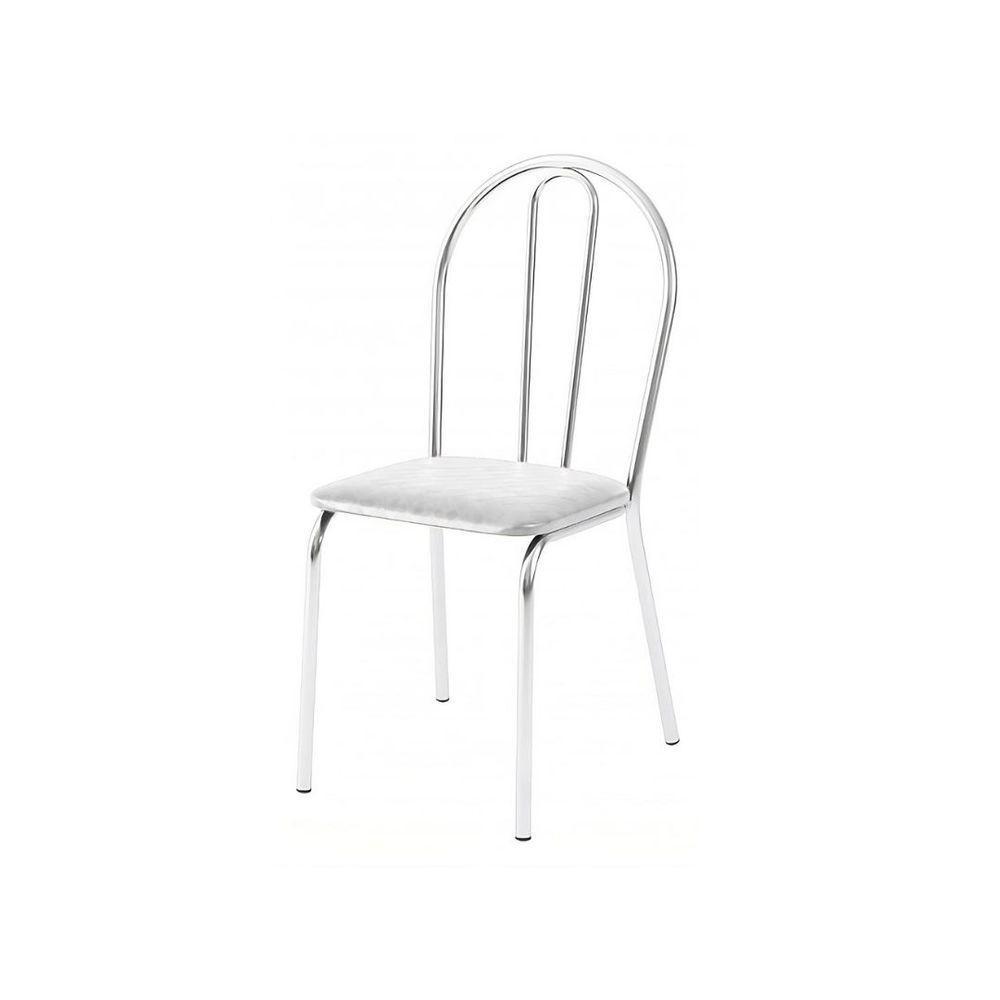 Kit 3 Cadeiras Lisboa Cromada Para Cozinha Ou área Gourmet-assento Sintético Branco - 4