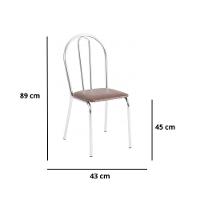 Kit 2 Cadeiras Lisboa Cromada Para Cozinha Ou área Gourmet-assento Sintético Marrom - 3