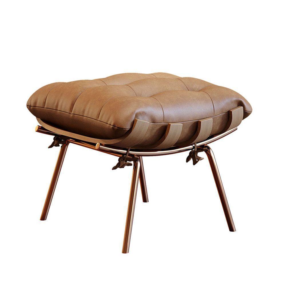 Poltrona E Puff M06 Estrutura De Ferro Mais Decor Cobre/marrom - 4