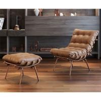 Poltrona E Puff M06 Estrutura De Ferro Mais Decor Cobre/marrom - 1