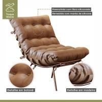 Poltrona E Puff M06 Estrutura De Ferro Mais Decor Cobre/marrom - 2