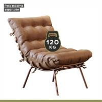 Poltrona E Puff M06 Estrutura De Ferro Mais Decor Cobre/marrom - 8