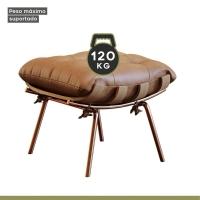 Poltrona E Puff M06 Estrutura De Ferro Mais Decor Cobre/marrom - 9