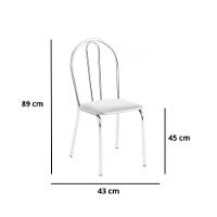 Kit 5 Cadeiras Lisboa Cromada Para Cozinha Ou área Gourmet-assento Sintético Branco - 2