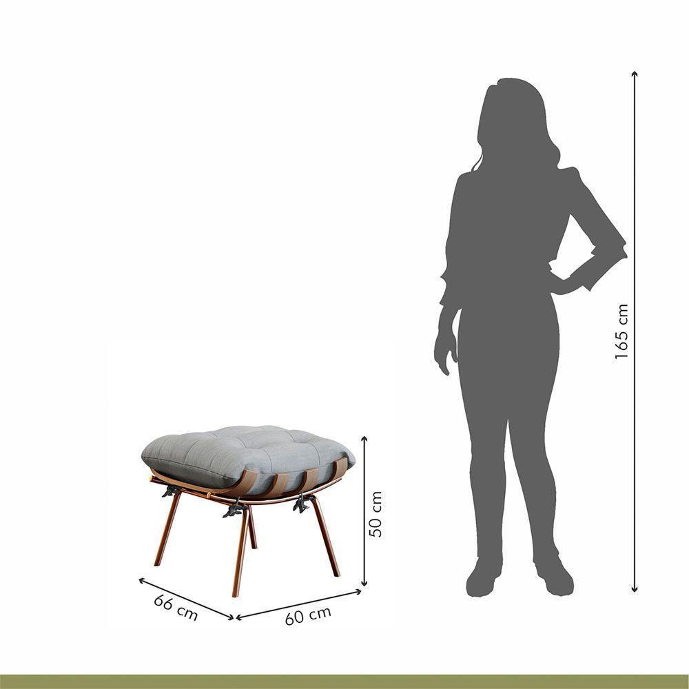 Poltrona E Puff M06 Estrutura De Ferro Mais Decor Cobre/cinza - 6