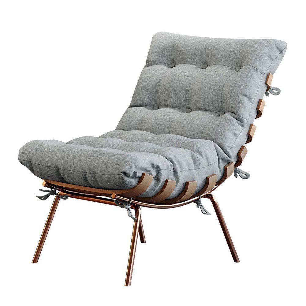 Poltrona E Puff M06 Estrutura De Ferro Mais Decor Cobre/cinza - 9