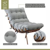 Poltrona E Puff M06 Estrutura De Ferro Mais Decor Cobre/cinza - 2