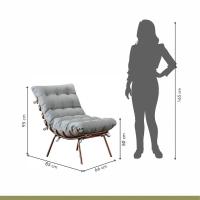 Poltrona E Puff M06 Estrutura De Ferro Mais Decor Cobre/cinza - 8