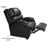 Poltrona Reclinável Imperial Zero Wall Papai Mamãe Com Mocho Corano Preto 311