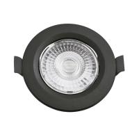 Spot De Led Embutir Slim Mr16 Redondo 6w Preto Bivolt Blumenau 6500k Luz Fria - 1