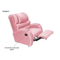 Poltrona Imperial Zero Wall Reclinável Veludo Com Assento De Elevação Cor:rosa 200 - 3