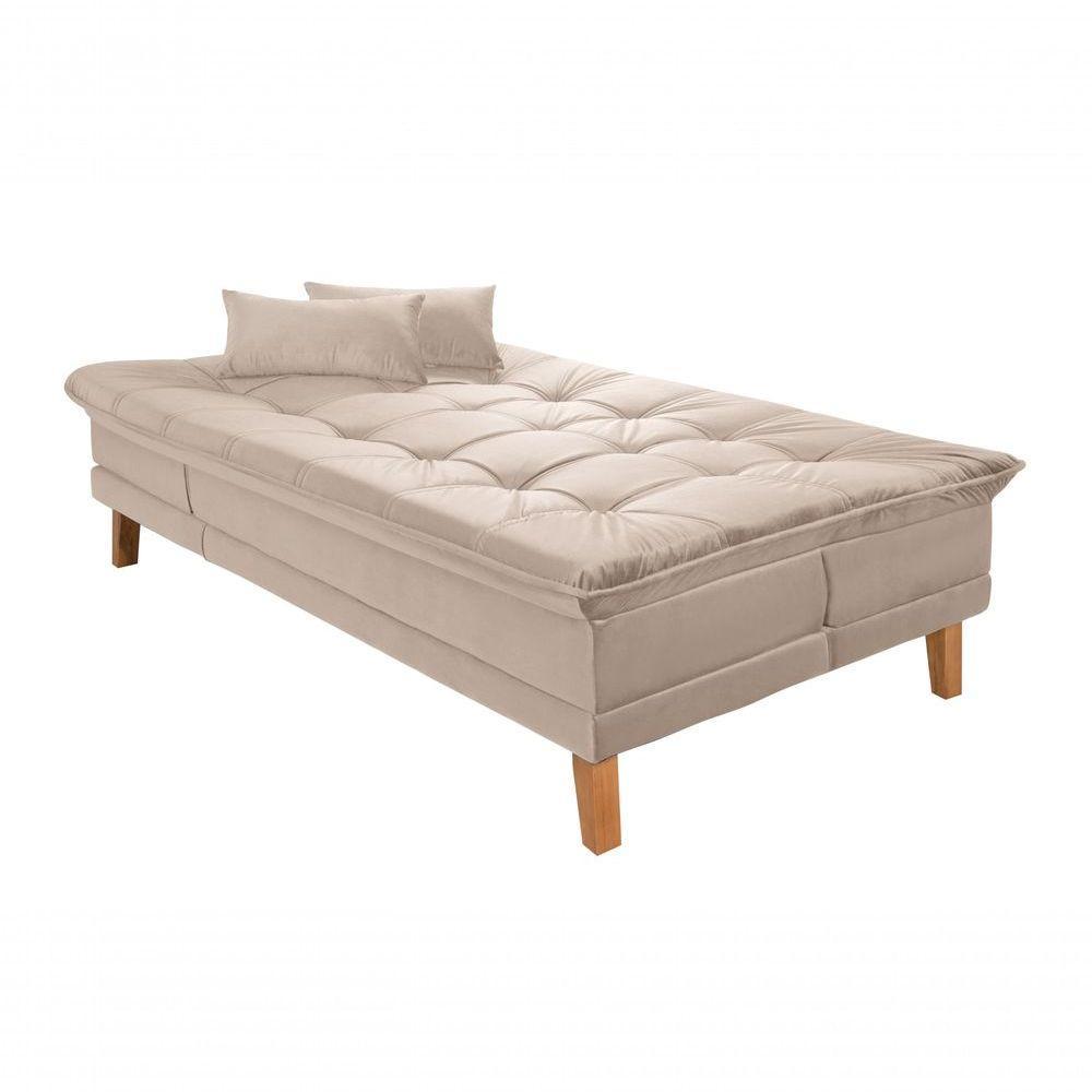 Sofá Cama Berlim Pés De Madeira Espuma D33 Cor:areia 376 - 4