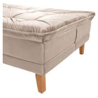 Sofá Cama Berlim Pés De Madeira Espuma D33 Cor:areia 376 - 2