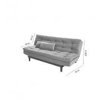 Sofá Cama Dubai 3 Lugares Império Reclinável Casal Pés Madeira Espuma Especial D33 Azul Marinho 375 - 2