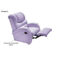 Poltrona Reclinável Imperial Zero Wall Estética Cílios Lashes Com Mocho Corano Lilás 313 - 5