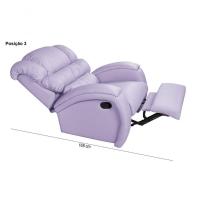 Poltrona Reclinável Imperial Zero Wall Estética Cílios Lashes Com Mocho Corano Lilás 313 - 7