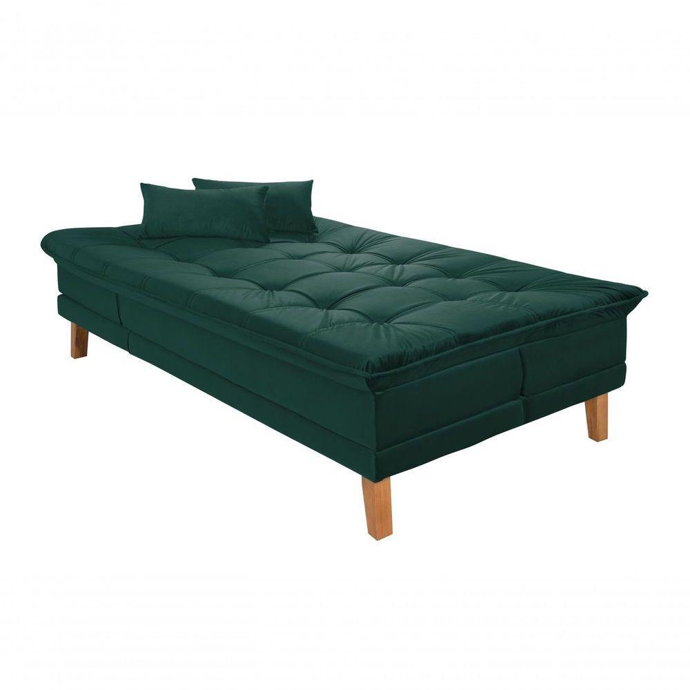 Sofá Cama Berlim Pés De Madeira Espuma D33 Cor:verde 403 - 4