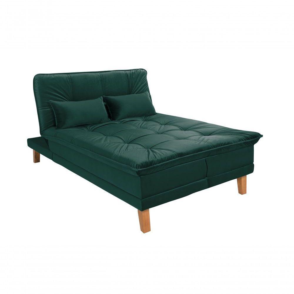 Sofá Cama Berlim Pés De Madeira Espuma D33 Cor:verde 403 - 5