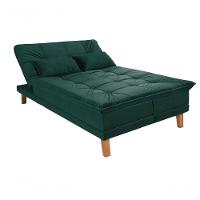 Sofá Cama Berlim Pés De Madeira Espuma D33 Cor:verde 403 - 2