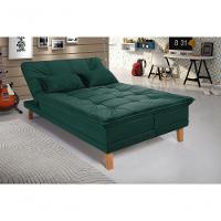 Sofá Cama Berlim Pés De Madeira Espuma D33 Cor:verde 403 - 9