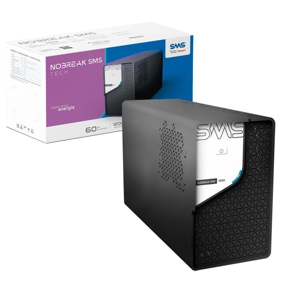 Nobreak 1200va Sms Tech, Entrada Bivolt Automático, Saída 115v, 8 Tomadas - 29304 - 1