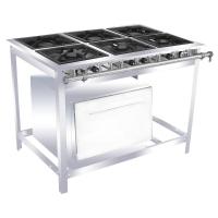 Fogão Industrial Venâncio 6 Bocas 3 Duplas A Gás Baixa Pressão Inox Com Forno Ei6d3f - 1
