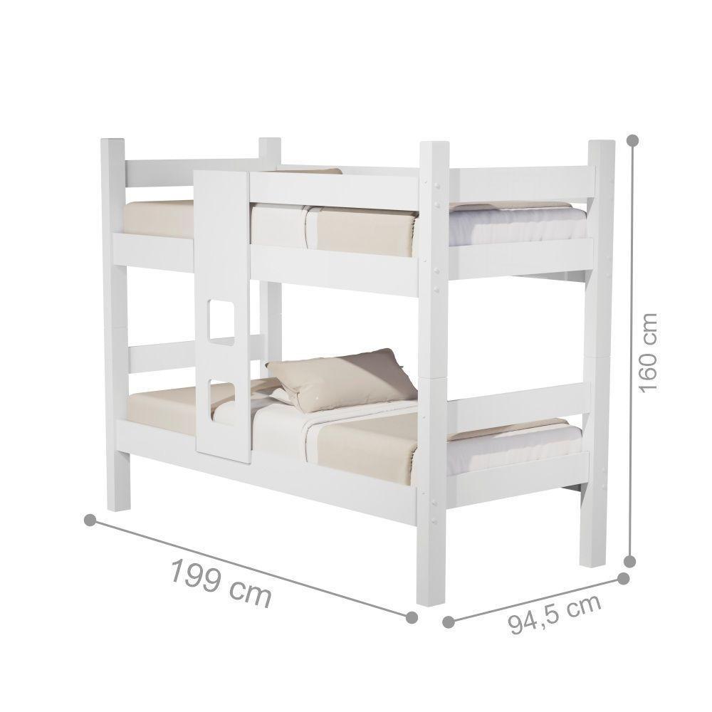 Beliche Caetana Solteiro Branco Com Colchões - 3