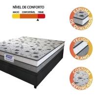 Cama Box Baú Casal Colchão Espuma D33 Fort 138x188x62cm Cinza / Branco Gazin - 5