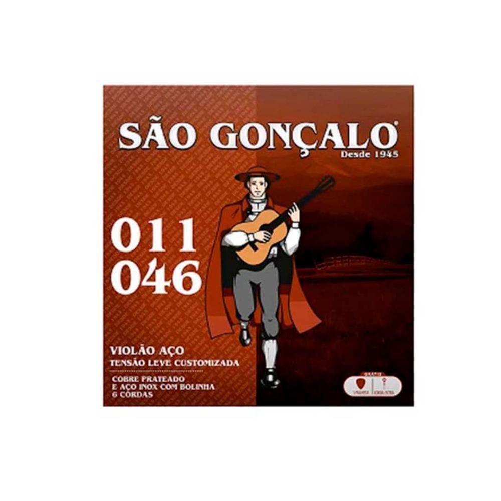 Jogo De Cordas P-violão Aço C-bolinha 011" - 046" São Gonçalo [f108] - 1