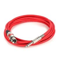 Cabo De Microfone Xlr Femea Para P10 Mono - Vermelho - 40 Metros - 1