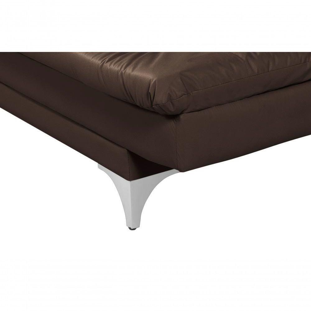 Sofá Cama Versátil 3 Lugares Império Reclinável Pés De Alumínio Espuma D33 Corano Marrom 310 - 6