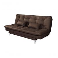 Sofá Cama Versátil 3 Lugares Império Reclinável Pés De Alumínio Espuma D33 Corano Marrom 310 - 3