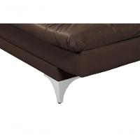 Sofá Cama Versátil 3 Lugares Império Reclinável Pés De Alumínio Espuma D33 Corano Marrom 310 - 6