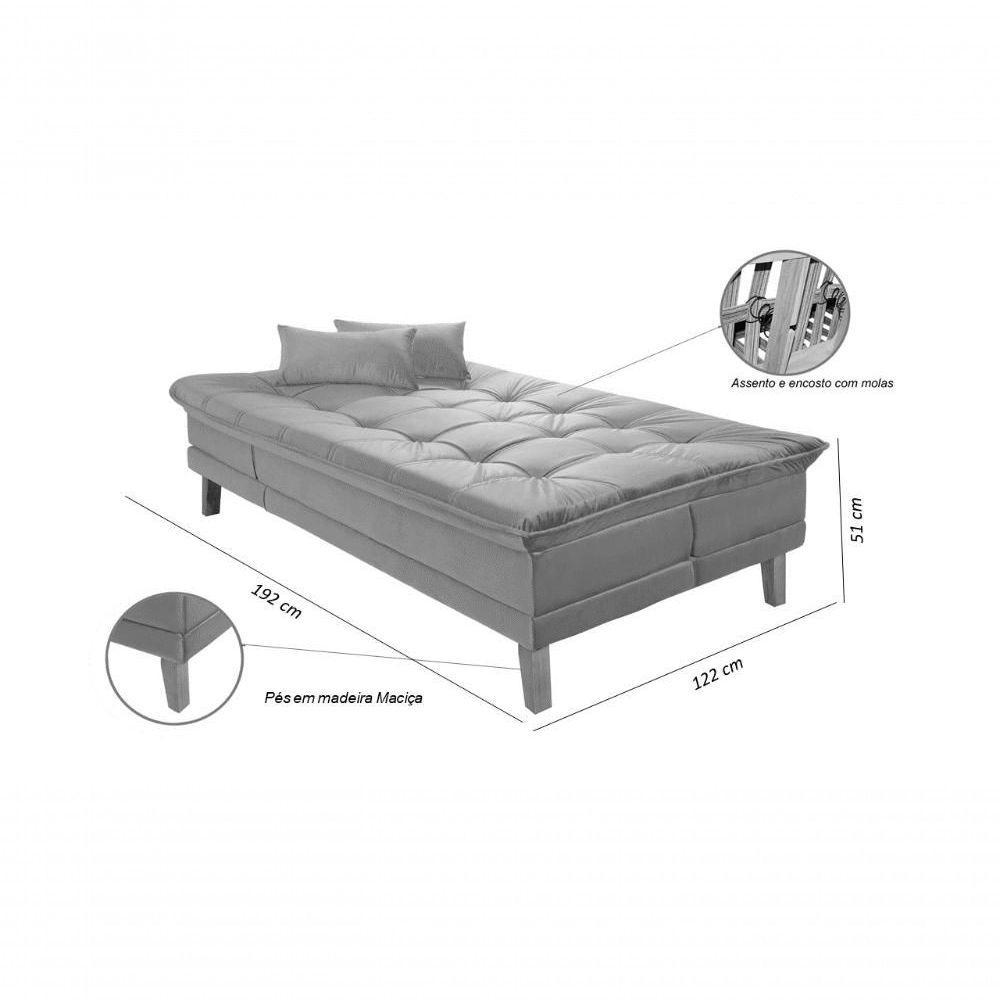 Sofá Cama Berlim 3 Lugares Império Reclinável Casal Pés Madeira Espuma Especial D33 Suede Marrom 379 - 6