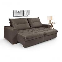 Sofá Cancún 2,30 3 Lugares Império Estofados Veludo Veludo Capuccino 164 - 2