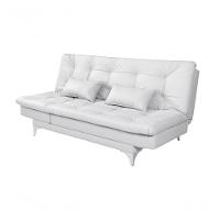 Sofá Cama Versátil 3 Lugares Império Reclinável Pés De Alumínio Espuma D33 Corano Branco 036 - 9