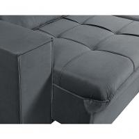 Sofá Cancún 2,30 3 Lugares Império Estofados Veludo Veludo Grafite 163 - 3