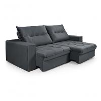 Sofá Cancún 2,30 3 Lugares Império Estofados Veludo Veludo Grafite 163 - 5