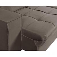 Sofá Cancún 2,90 3 Lugares Império Estofados Veludo Veludo Capuccino 164 - 2