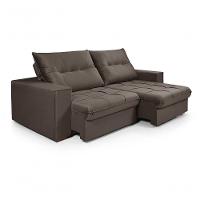 Sofá Cancún 2,90 3 Lugares Império Estofados Veludo Veludo Capuccino 164 - 5