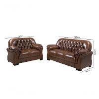 Sofá Rei Conjunto 2 E 3 Lugares Império Estofados Couríssimo Pinhão 849 - 5