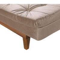 Sofá Cama Versátil 3 Lugares Império Reclinável Pés Madeira Espuma D33 Suede Chocolate 377 - 5