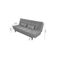 Sofá Cama Versátil 3 Lugares Império Reclinável Pés Madeira Espuma D33 Suede Chocolate 377 - 8