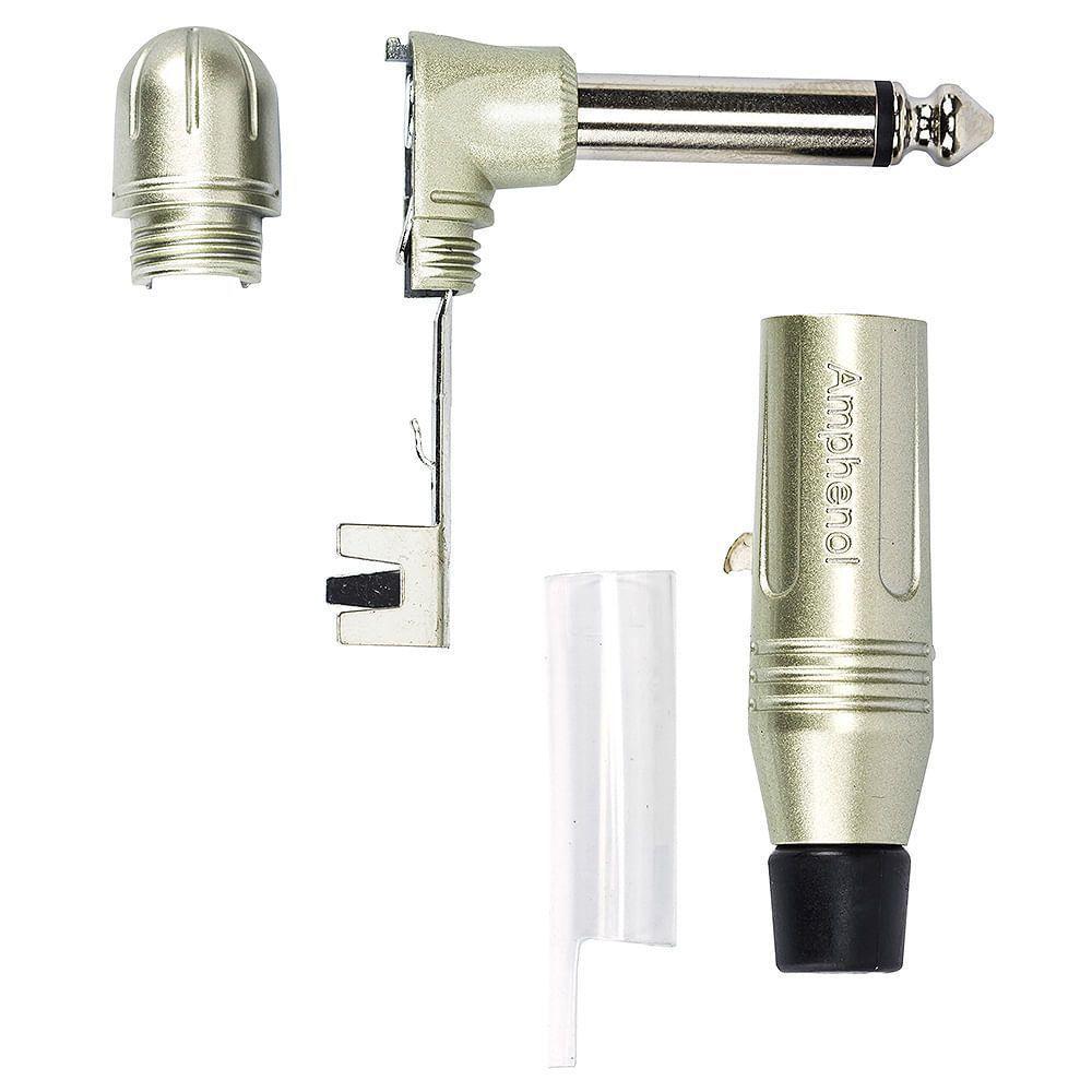 Cabo P10 X P10, L, 90º Graus, Mono Amphenol - 40 Metros - 2