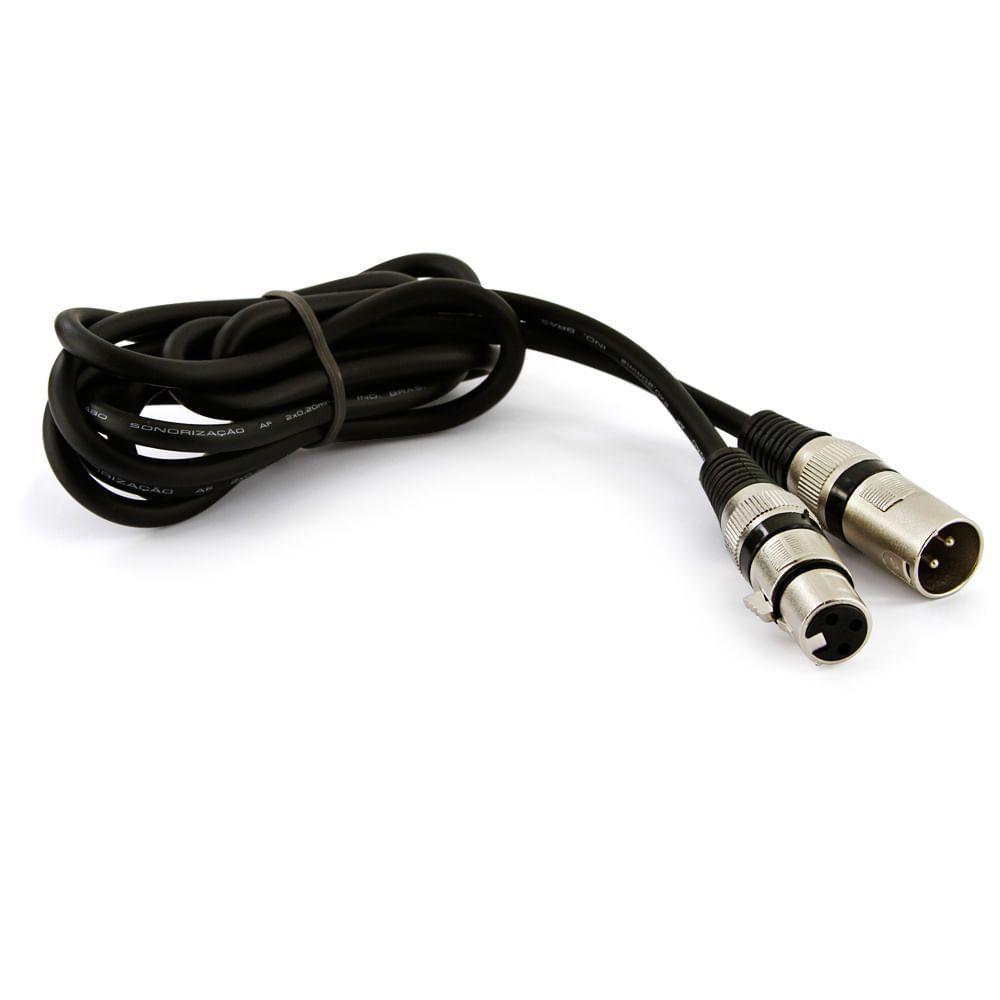 Cabo Canon Macho X Femea Balanceado Preto - 25 Metros - 2